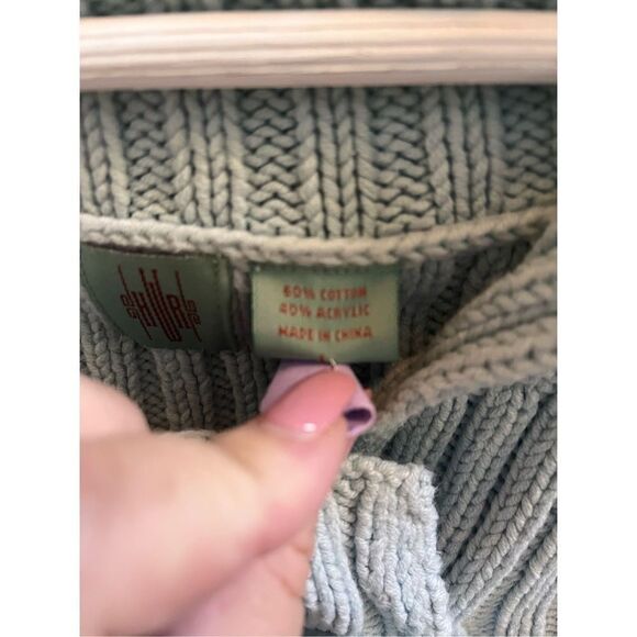 Anthropologie Light Blue Shawl Collar Double Button Cardigan Sweater sz L EUC - Picture 5 of 7